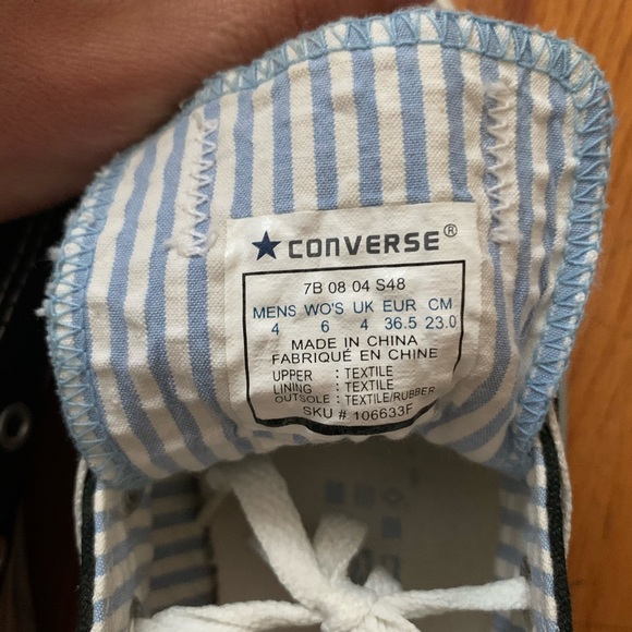 Black Double Tongue Converse - Picture 9 of 10